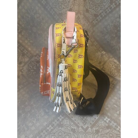 Steve Madden BBLogo Colorful Mini Backpack Purse W Tassel - Picture 3 of 3